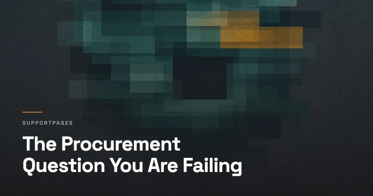 The Procurement Question You Are Failing