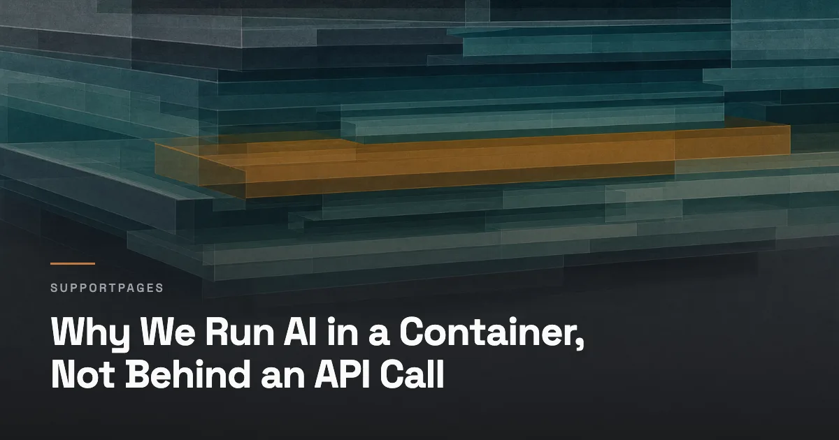 Why We Run AI in a Container, Not Behind an API Call