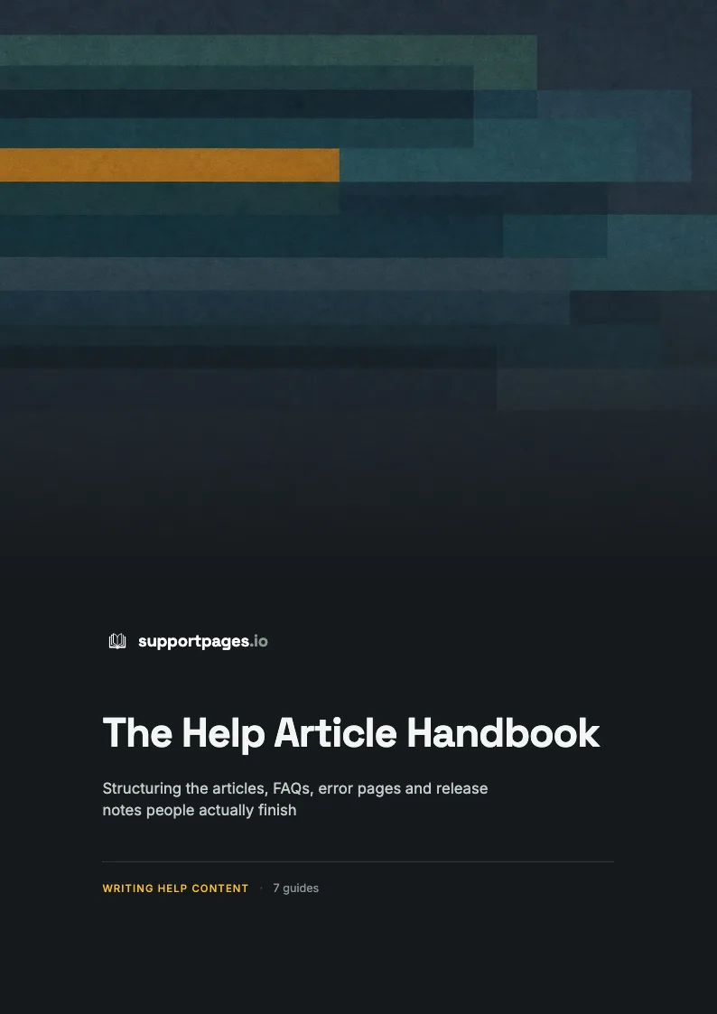 Cover of The Help Article Handbook